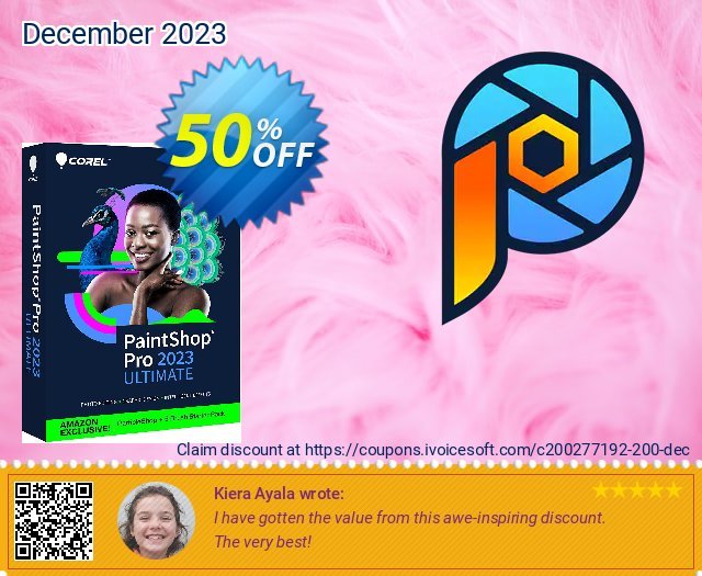 PaintShop Pro 2023 Ultimate Upgrade discount 50% OFF, 2024 Mother's Day offering sales. 50% OFF PaintShop Pro 2024 Ultimate Upgrade, verified