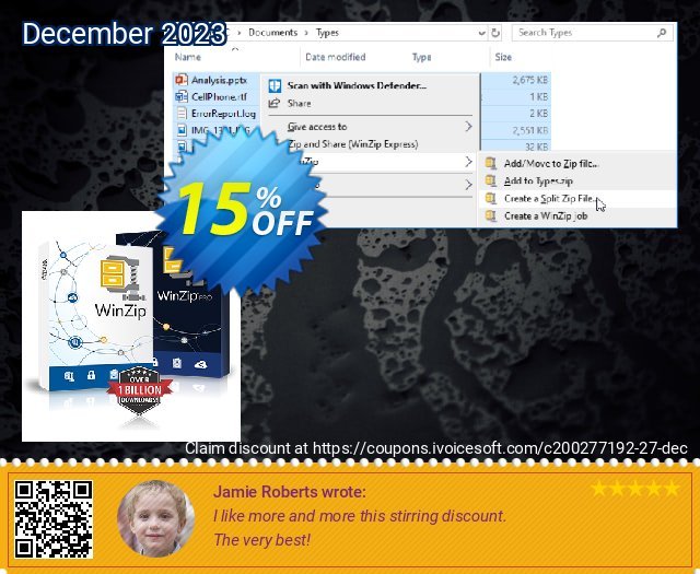 WinZip 28 Pro 激动的 产品销售 软件截图