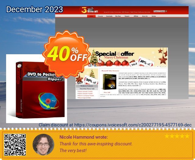 3herosoft DVD to Pocket PC Ripper menakjubkan penawaran sales Screenshot