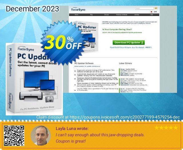 RadarSync PC Updater discount 30% OFF, 2023 Kiss Day offering sales. RadarSync PC Updater Marvelous promo code 2023