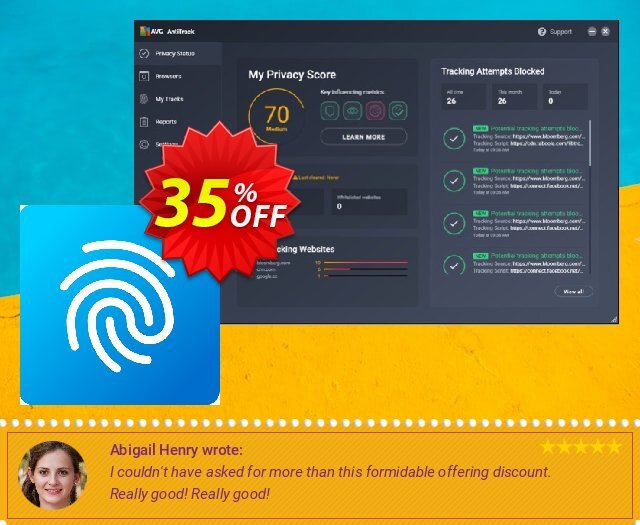 AVG AntiTrack discount 35% OFF, 2024 April Fools' Day discount. 35% OFF AVG AntiTrack, verified