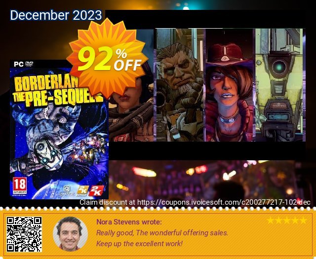 Borderlands: The Pre-sequel PC (EU) discount 92% OFF, 2024 Easter Day promo sales. Borderlands: The Pre-sequel PC (EU) Deal