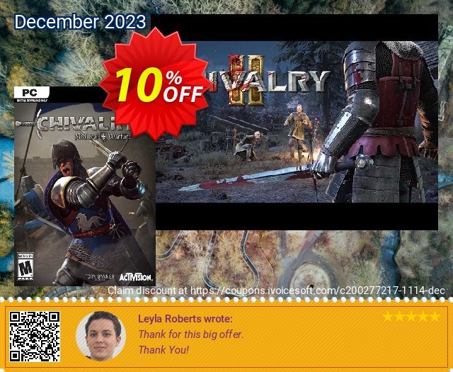 Chivalry Medieval Warfare PC discount 10% OFF, 2023 World Bicycle Day offering sales. Chivalry Medieval Warfare PC Deal
