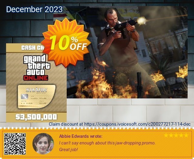 Grand Theft Auto Online (GTA V 5): Whale Shark Cash Card PC 气势磅礴的 产品销售 软件截图
