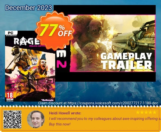 Rage 2 Deluxe Edition PC (EMEA) + DLC atemberaubend Preisreduzierung Bildschirmfoto