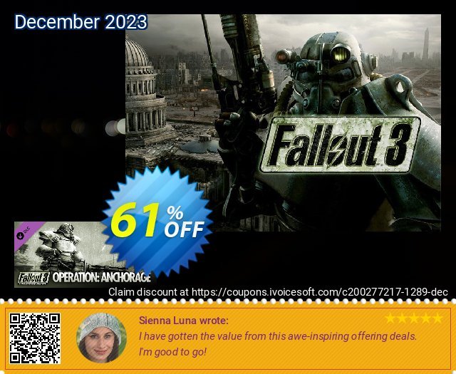 Fallout 3 Operation Anchorage PC discount 61% OFF, 2024 World Backup Day offering sales. Fallout 3 Operation Anchorage PC Deal