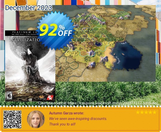 Sid Meiers Civilization VI 6: Platinum Edition PC (WW) menakuntukan kupon diskon Screenshot