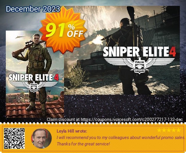 Sniper Elite 4 PC discount 91% OFF, 2024 Easter Day promotions. Sniper Elite 4 PC Deal