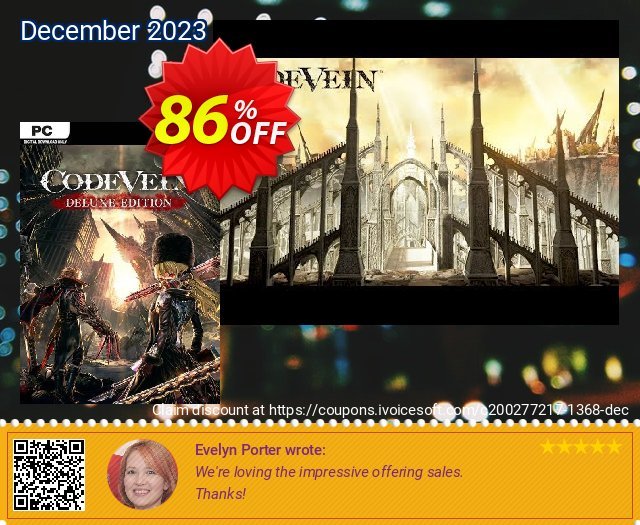 Code Vein - Deluxe Edition PC discount 86% OFF, 2024 April Fools' Day sales. Code Vein - Deluxe Edition PC Deal