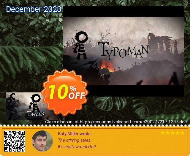 Typoman PC discount 10% OFF, 2024 Easter Day offering sales. Typoman PC Deal