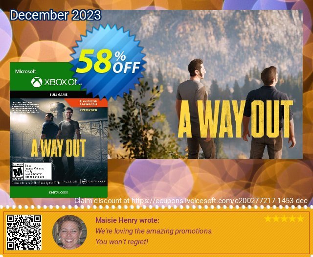 A Way Out Xbox One discount 46% OFF, 2022 Boxing Day promotions. A Way Out Xbox One Deal
