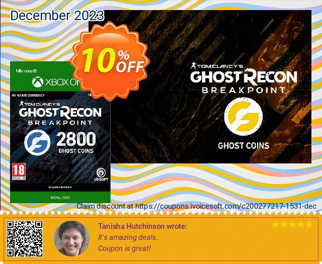 Ghost Recon Breakpoint: 2800 Ghost Coins Xbox One 令人惊讶的 促销 软件截图