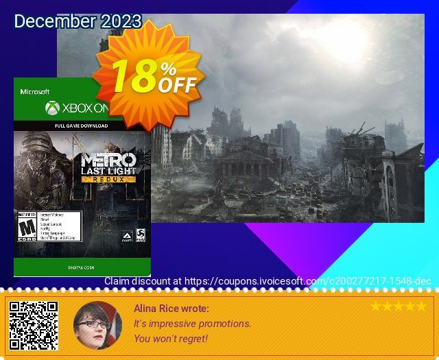 Metro Last Light Redux Xbox One 令人敬畏的 销售 软件截图