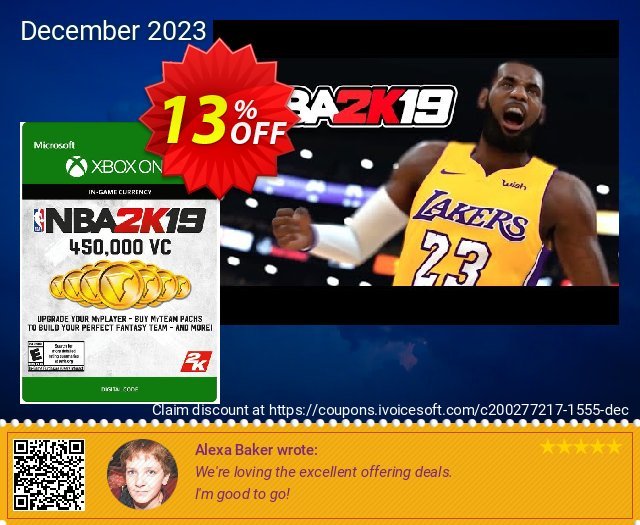 NBA 2K19: 450,000 VC Xbox One discount 13% OFF, 2024 Good Friday offering sales. NBA 2K19: 450,000 VC Xbox One Deal