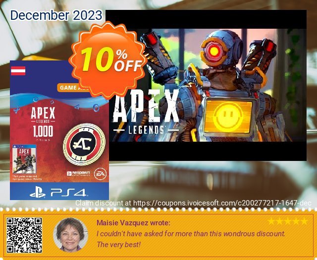 Apex Legends 1000 Coins PS4 (Austria) 令人吃惊的 优惠 软件截图