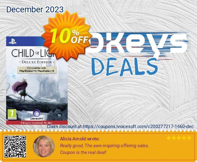 Child of Light Deluxe Edition PS3/PS4 - Digital Code discount 10% OFF, 2024 World Heritage Day promo. Child of Light Deluxe Edition PS3/PS4 - Digital Code Deal