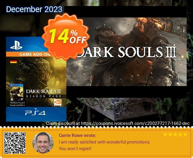 Dark Souls 3 Season pass PS4 (Germany) discount 14% OFF, 2024 Easter Day offering sales. Dark Souls 3 Season pass PS4 (Germany) Deal