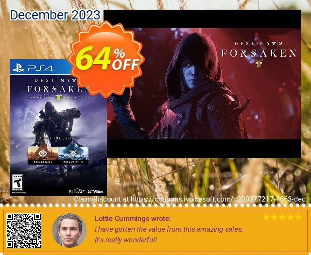 Destiny 2 Forsaken - Legendary Collection PS4 (EU) discount 64% OFF, 2024 Resurrection Sunday offering sales. Destiny 2 Forsaken - Legendary Collection PS4 (EU) Deal