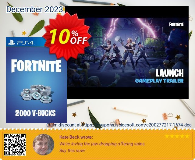 Fortnite - 2000 V-Bucks PS4 (EU) khas penawaran sales Screenshot