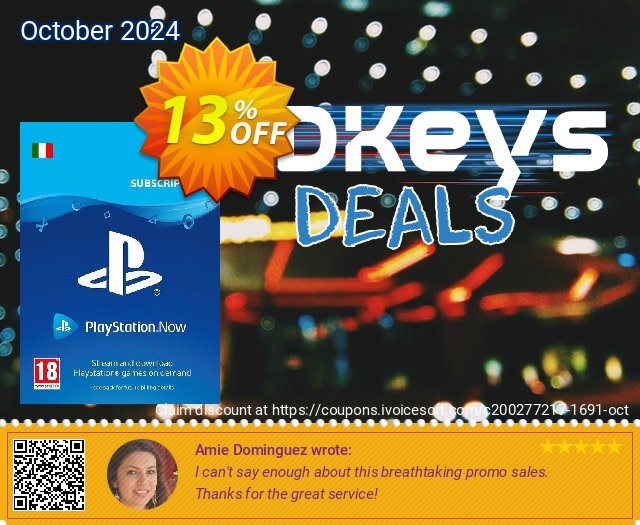 PlayStation Now 3 Month Subscription (Italy) discount 13% OFF, 2024 April Fools' Day deals. PlayStation Now 3 Month Subscription (Italy) Deal