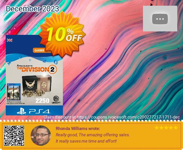 Tom Clancy's The Division 2 PS4 - 2250 Premium Credits Pack discount 10% OFF, 2024 April Fools' Day offer. Tom Clancy's The Division 2 PS4 - 2250 Premium Credits Pack Deal