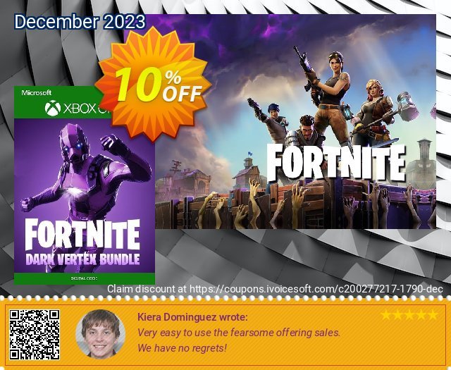 Fortnite Bundle: Dark Vertex + 2,000 V-Buck Xbox One terbatas penawaran loyalitas pelanggan Screenshot