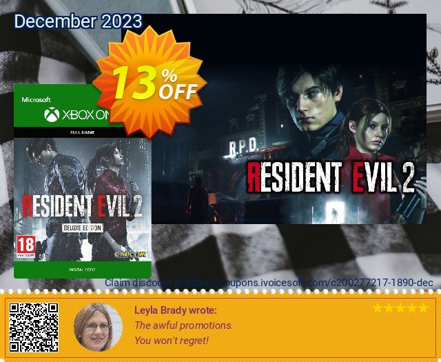 Resident Evil 2 Deluxe Edition Xbox One discount 13% OFF, 2024 World Heritage Day offering sales. Resident Evil 2 Deluxe Edition Xbox One Deal