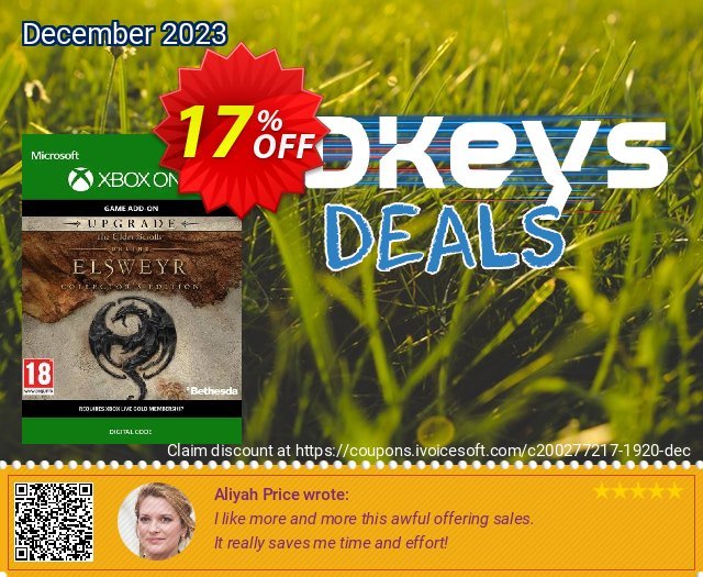 The Elder Scrolls Online Elsweyr Collectors Edition Upgrade Xbox One unglaublich Promotionsangebot Bildschirmfoto
