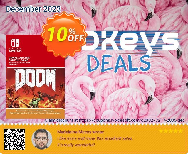 Doom Nintendo Switch klasse Promotionsangebot Bildschirmfoto