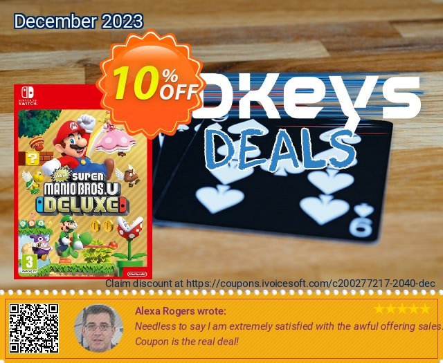 New Super Mario Bros. U Deluxe Switch discount 10% OFF, 2022 Happy New Year offering sales. New Super Mario Bros. U Deluxe Switch Deal