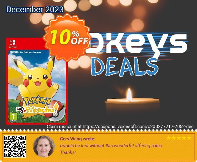 10 Off Pokemon Let S Go Pikachu Switch Coupon Code Jul 21 Ivoicesoft