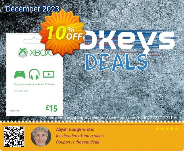 Microsoft Gift Card - £15 (Xbox One/360) 令人敬畏的 产品销售 软件截图