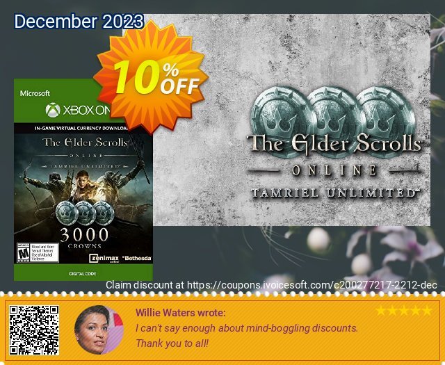 The Elder Scrolls Online Tamriel Unlimited 3000 Crowns Xbox One - Digital Code beeindruckend Disagio Bildschirmfoto