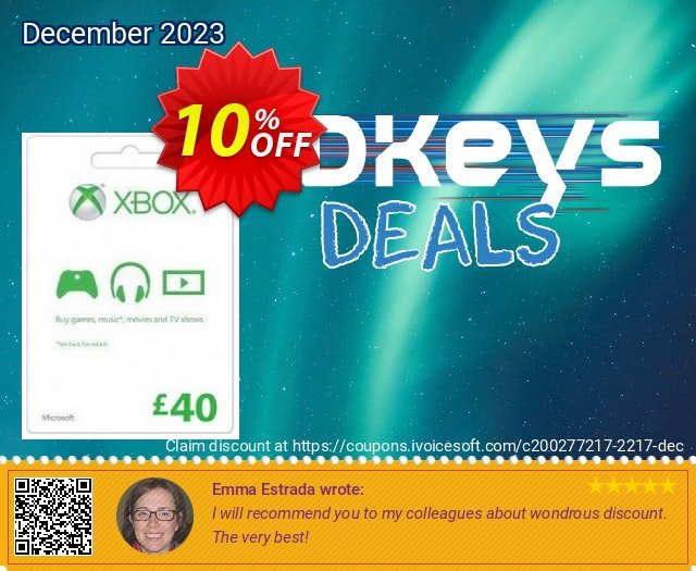 Microsoft Gift Card - £40 (Xbox One/360) 令人吃惊的 折扣码 软件截图
