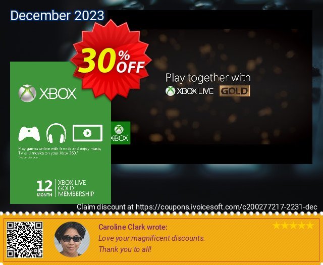 12 Month Xbox Live Gold Membership BRAZIL discount 30% OFF, 2024 April Fools' Day offering sales. 12 Month Xbox Live Gold Membership BRAZIL Deal