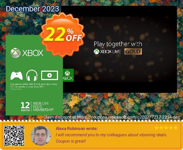 Get 24% OFF 12 Month Xbox Live Gold Membership - (EU) deals