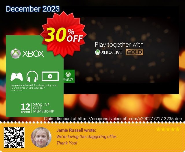 xbox live gold 12 month discount code