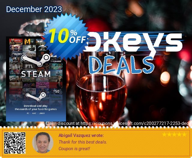 Steam Wallet Top-up £50 GBP exklusiv Beförderung Bildschirmfoto