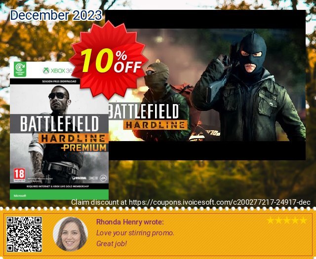 Battlefield Hardline Premium Xbox 360 umwerfende Verkaufsförderung Bildschirmfoto