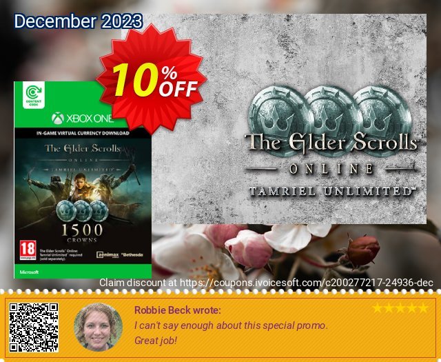 The Elder Scrolls Online Tamriel Unlimited 1500 Crowns Xbox One - Digital Code super Außendienst-Promotions Bildschirmfoto