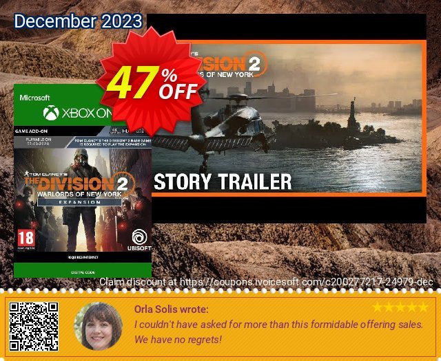 The Division 2 - Warlords of New York Xbox One discount 47% OFF, 2024 African Liberation Day offering deals. The Division 2 - Warlords of New York Xbox One Deal