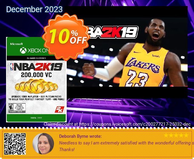 NBA 2K19: 200,000 VC Xbox One megah penawaran promosi Screenshot