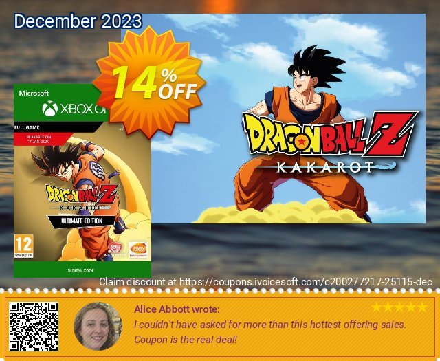 Dragon Ball Z: Kakarot Ultimate Edition Xbox One discount 14% OFF, 2024 World Heritage Day promo. Dragon Ball Z: Kakarot Ultimate Edition Xbox One Deal