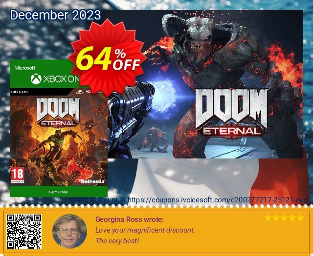 DOOM Eternal Xbox One atemberaubend Verkaufsförderung Bildschirmfoto