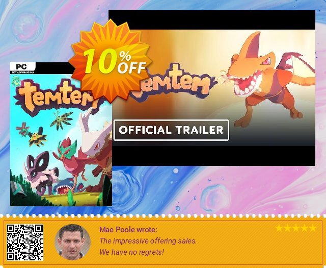 Temtem PC discount 10% OFF, 2024 April Fools' Day offering sales. Temtem PC Deal