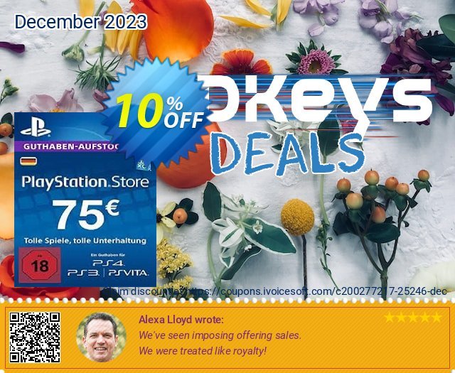 PlayStation Network (PSN) Card - 75 EUR (Germany) discount 10% OFF, 2024 April Fools' Day offering deals. PlayStation Network (PSN) Card - 75 EUR (Germany) Deal