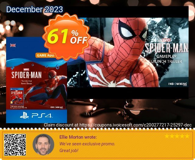 ps4 spiderman discount code