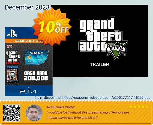 Grand Theft Auto Online (GTA V 5) Tiger Shark Cash Card PS4 ausschließenden Rabatt Bildschirmfoto