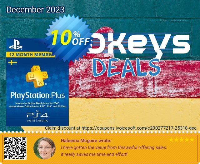 Playstation Plus - 12 Month Subscription (Sweden) discount 10% OFF, 2024 Resurrection Sunday offer. Playstation Plus - 12 Month Subscription (Sweden) Deal