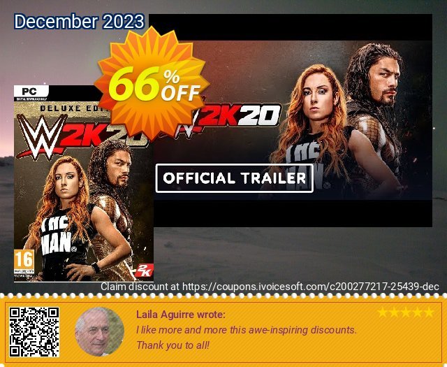 WWE 2K20 PC Deluxe Edition (EU) discount 66% OFF, 2024 World Backup Day promo. WWE 2K20 PC Deluxe Edition (EU) Deal